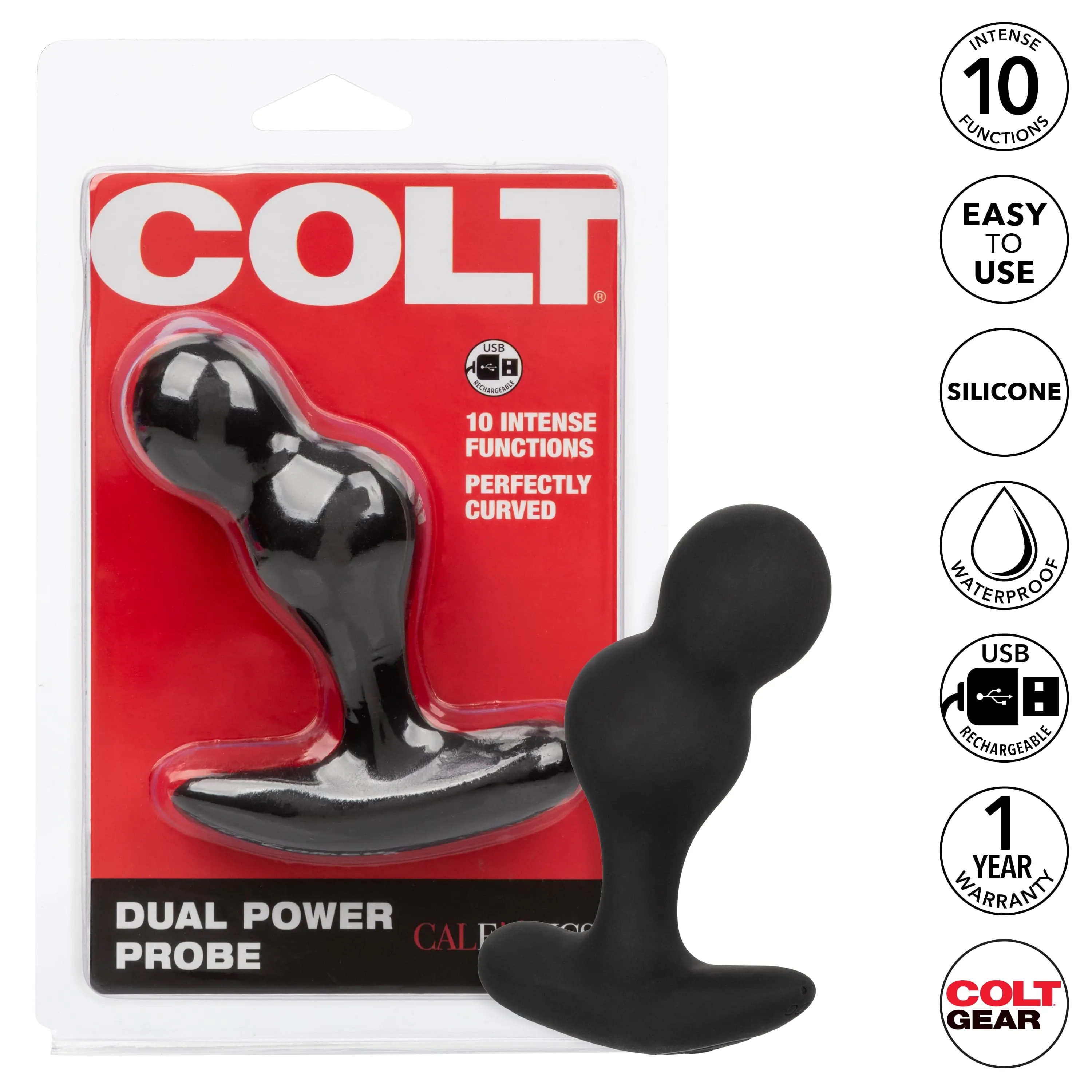 Colt - Dual Power Probe Vibrating Anal Plug (Black)