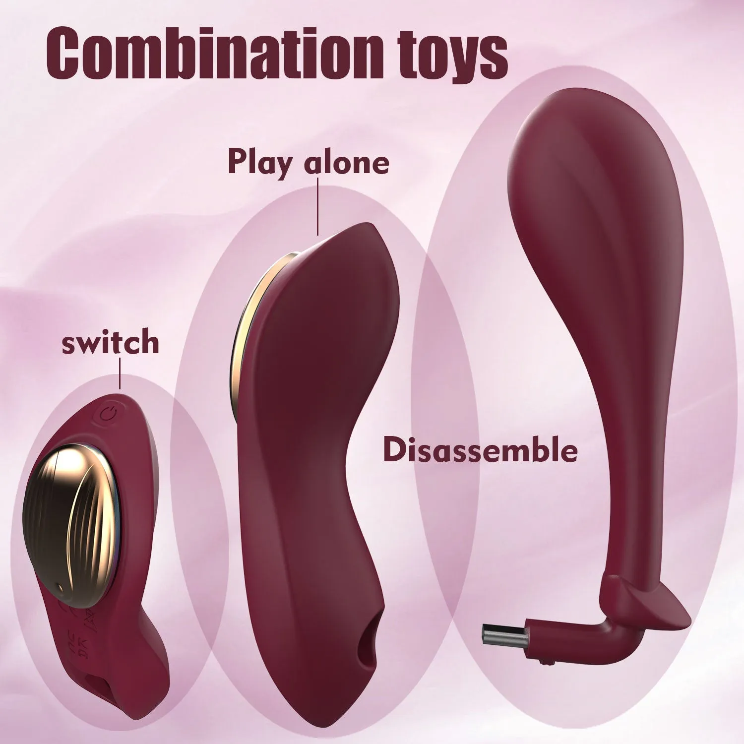 Combination Vibrating Panty Butt Plug Vibrator - Remote Control Clit G Spot Anal Stimulator