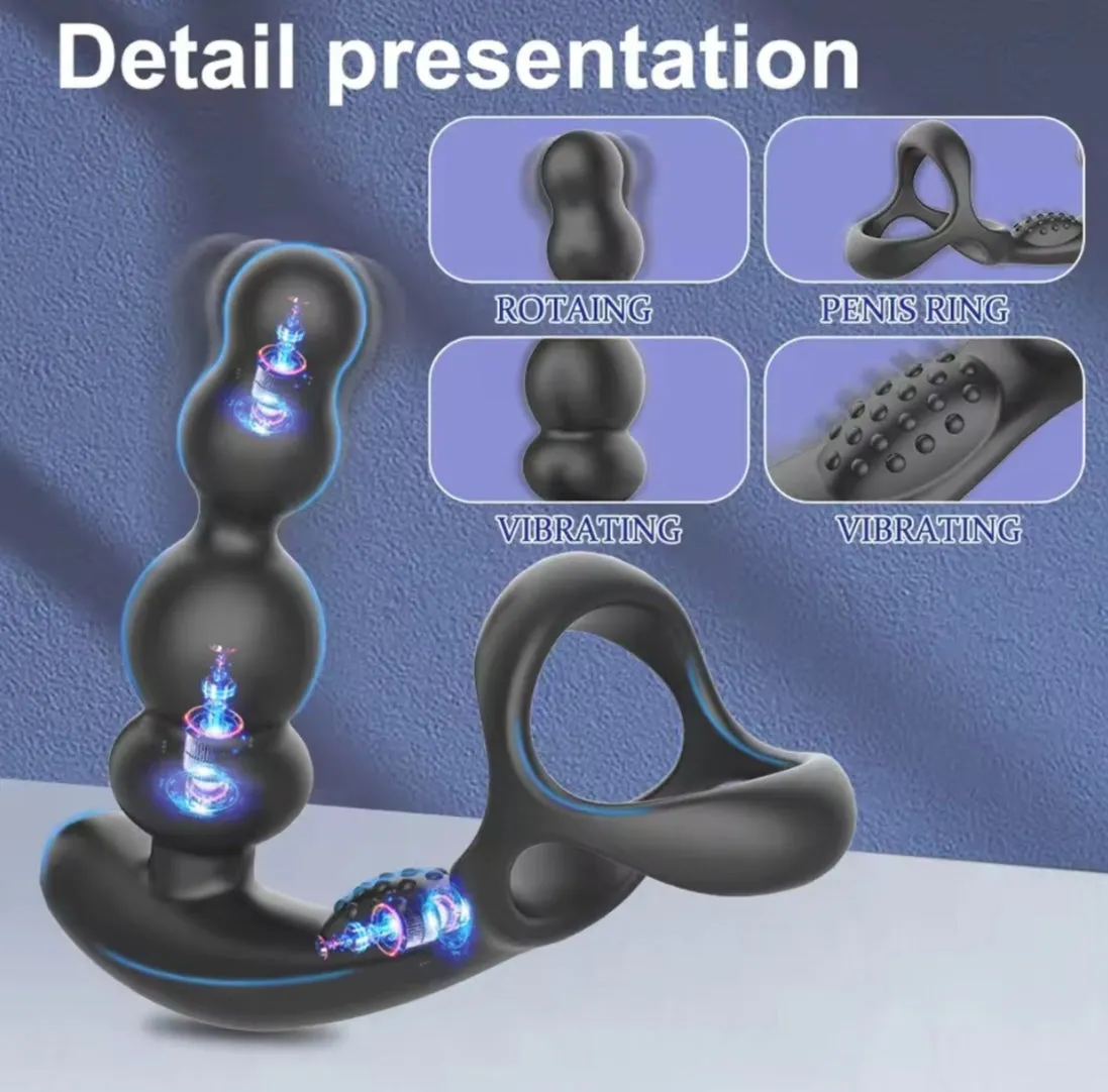 Come Closer 3 In One  | 360 Rotating Anal Plug | Scrotum Sling | Ultra Silent  | Usb