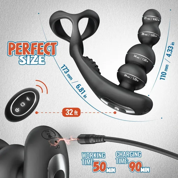 Come Closer 3 In One  | 360 Rotating Anal Plug | Scrotum Sling | Ultra Silent  | Usb