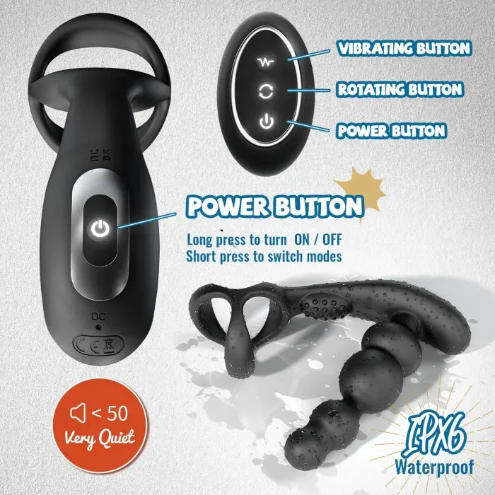 Come Closer 3 In One  | 360 Rotating Anal Plug | Scrotum Sling | Ultra Silent  | Usb