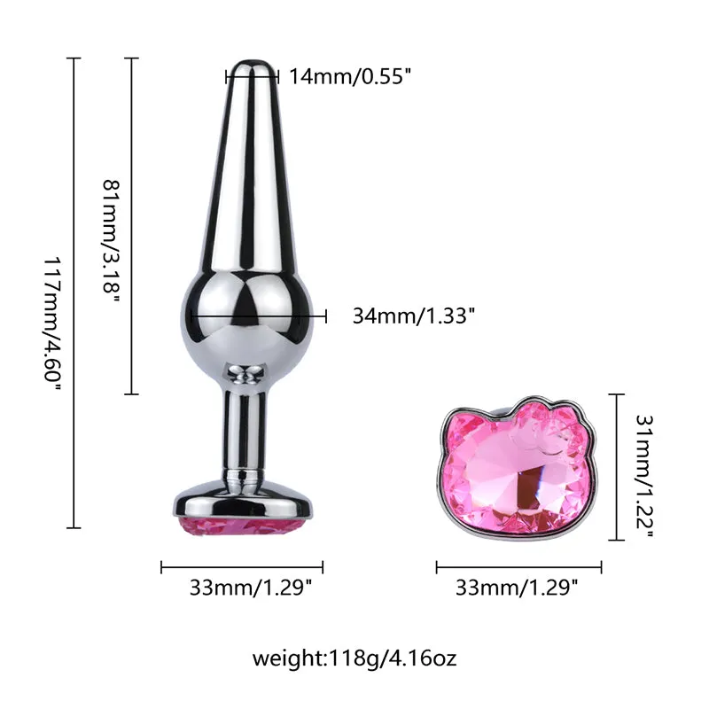Come Closer Cat Butt Plug Set  | Pink | Satin Bag