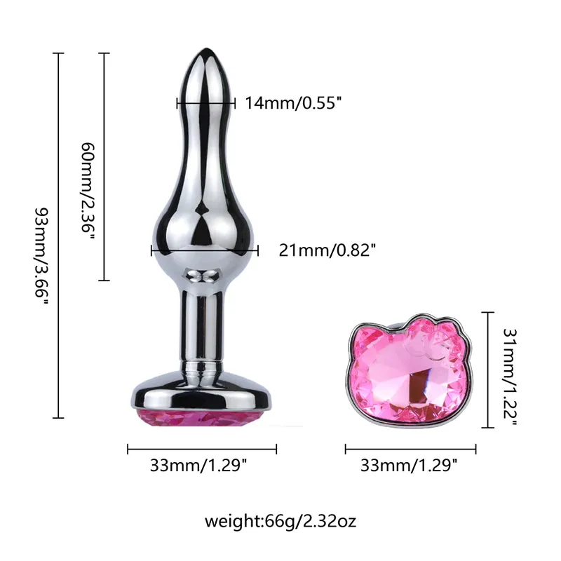 Come Closer Cat Butt Plug Set  | Pink | Satin Bag