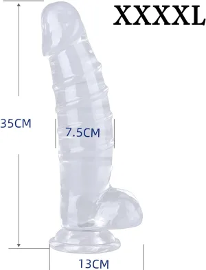 Come Closer Extreme Series Rippled XXXXL Dildo 13.7 | Suction Cup | Flexible | Free Satin Bag