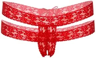 Daring Lucy Thong | Crotchless | Embroidery | 4 Way Stretch