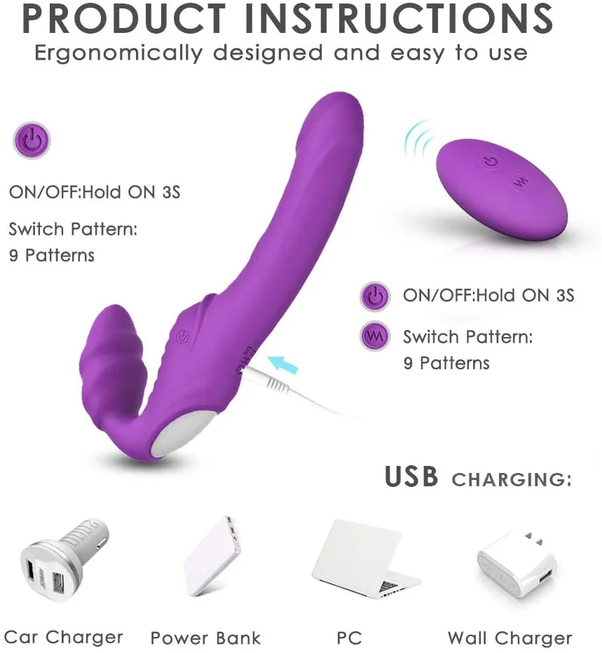 Double Head G-Spot Stimulate Clitoris Realistic Dildo Lesbian Vibrator