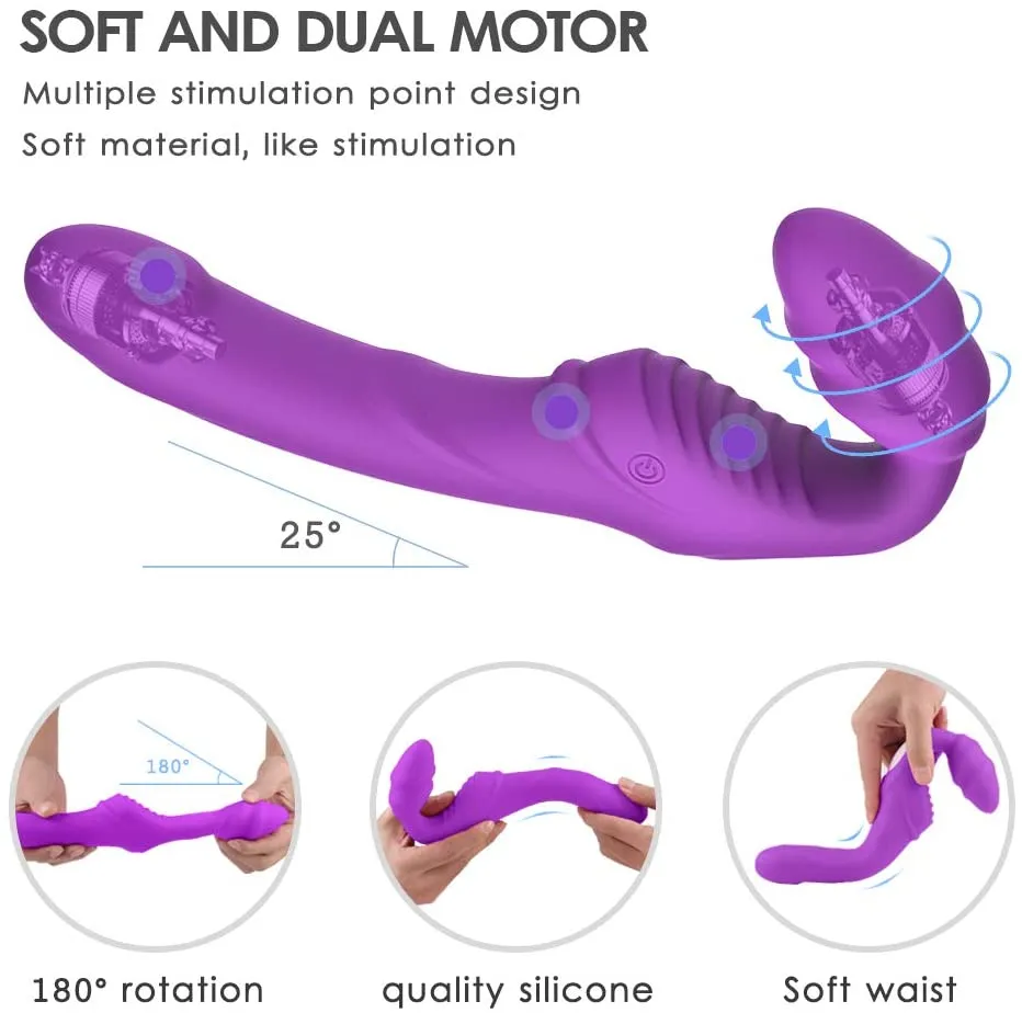 Double Head G-Spot Stimulate Clitoris Realistic Dildo Lesbian Vibrator