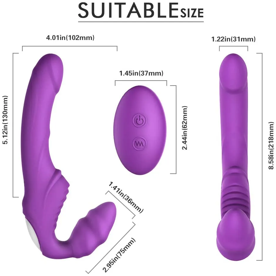 Double Head G-Spot Stimulate Clitoris Realistic Dildo Lesbian Vibrator