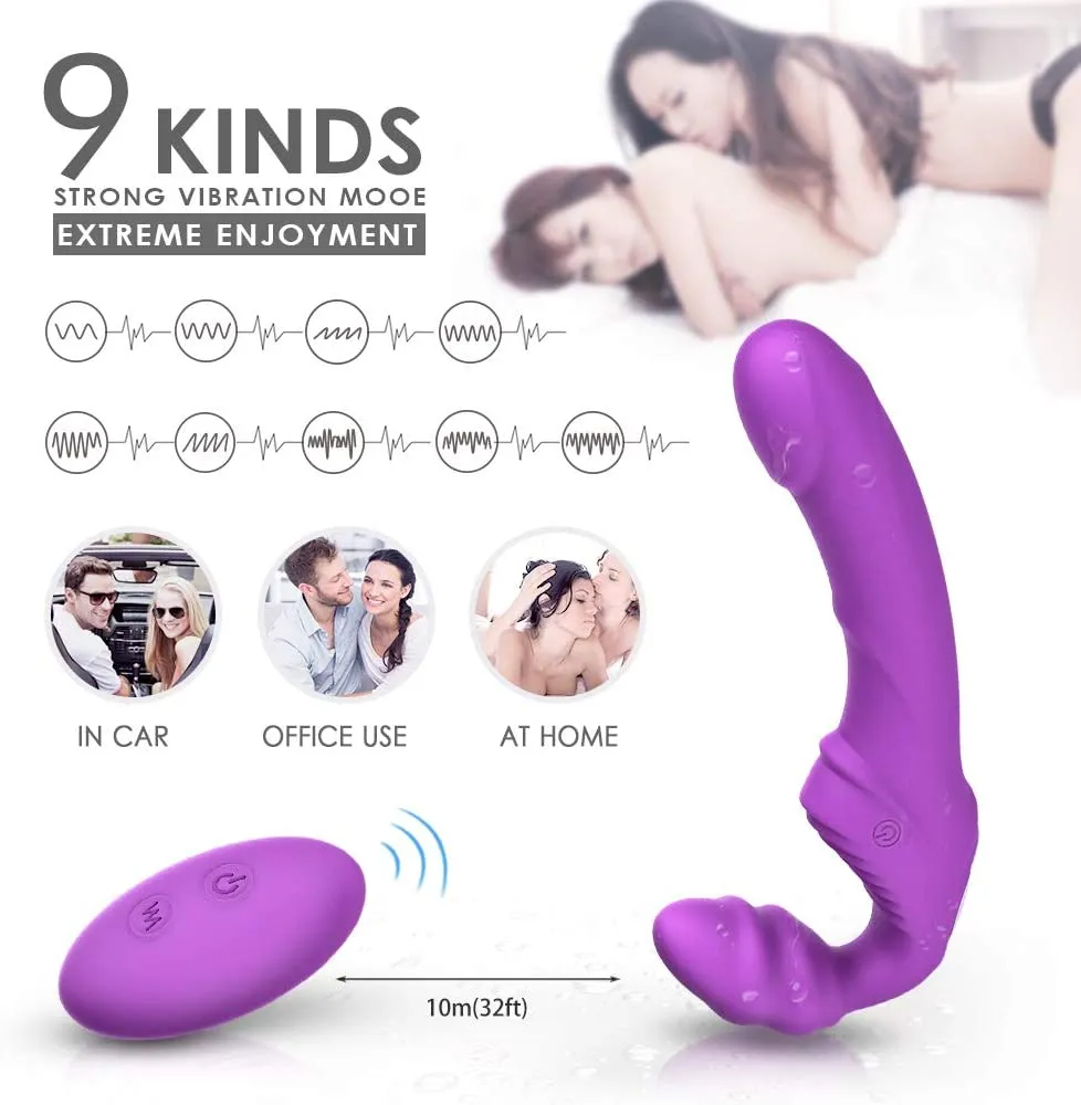 Double Head G-Spot Stimulate Clitoris Realistic Dildo Lesbian Vibrator