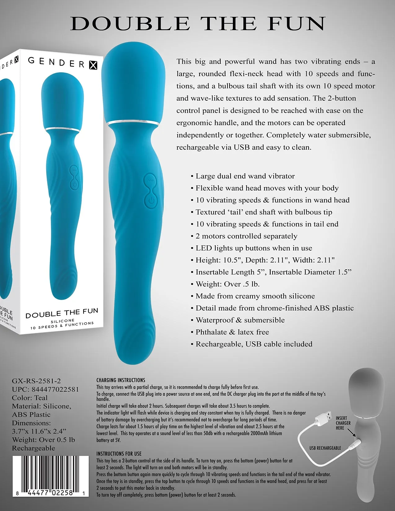 Double The Fun - Large Dual End Wand Vibrator