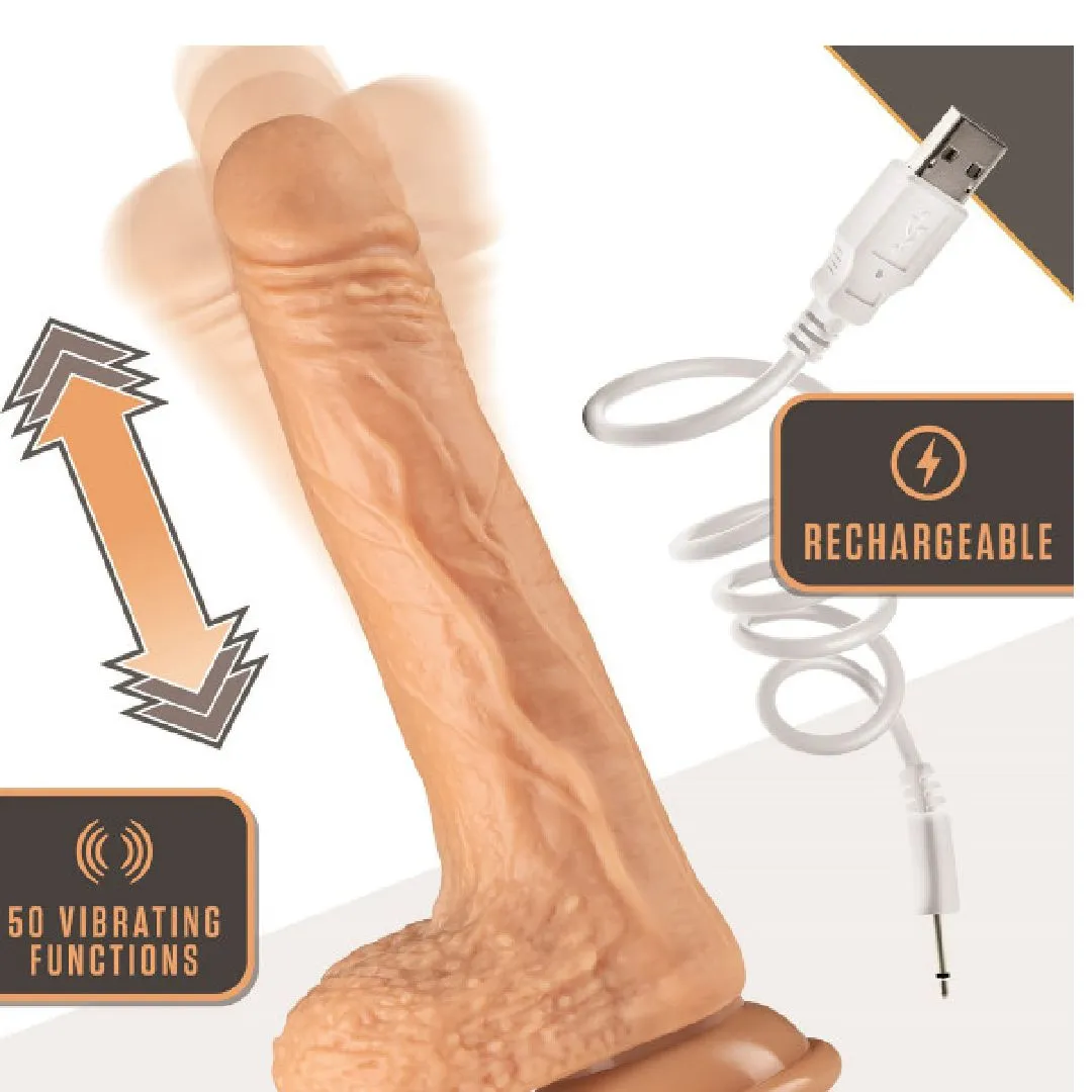 Dr. Grey 7 Inch Thrusting. Rotating Silicone Dildo - Vanilla