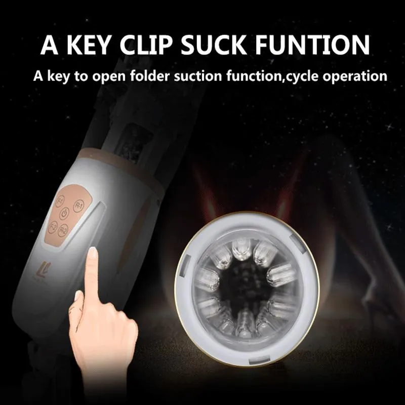 EASY.LOVE Men Masturbation Rotating Retractable Sex Vibrator