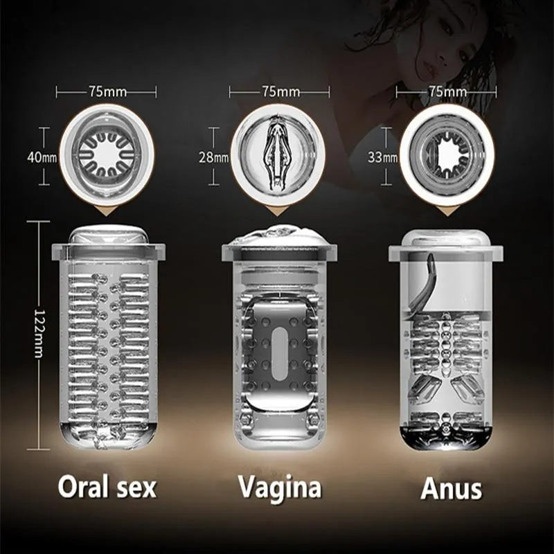 EASY.LOVE Men Masturbation Rotating Retractable Sex Vibrator