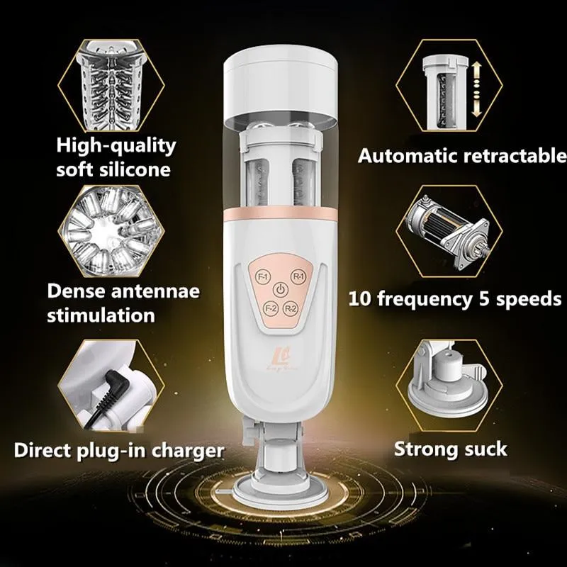 EASY.LOVE Men Masturbation Rotating Retractable Sex Vibrator