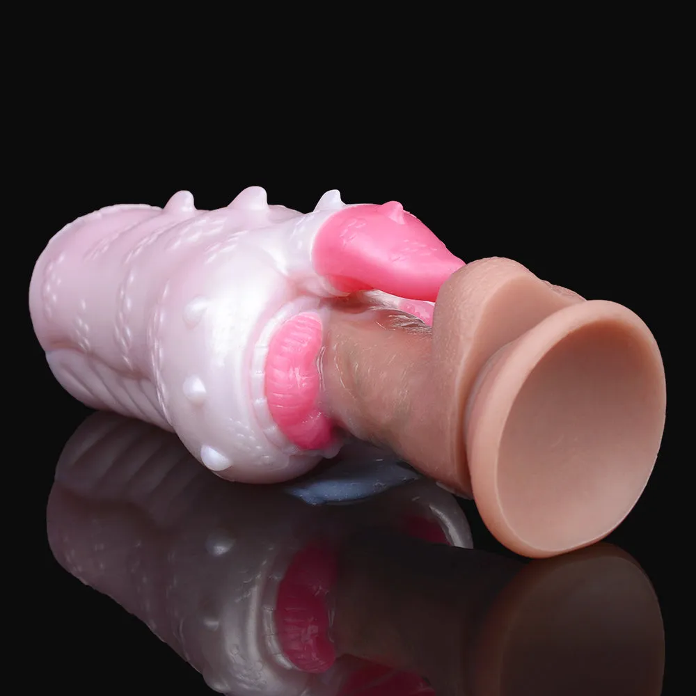 Fantasy Monster Pussy Pocket Masturbator - Silicone Tongue Vaginal Penis Blowjob Sex Toys for Men