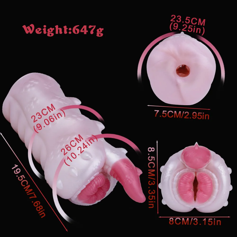 Fantasy Monster Pussy Pocket Masturbator - Silicone Tongue Vaginal Penis Blowjob Sex Toys for Men