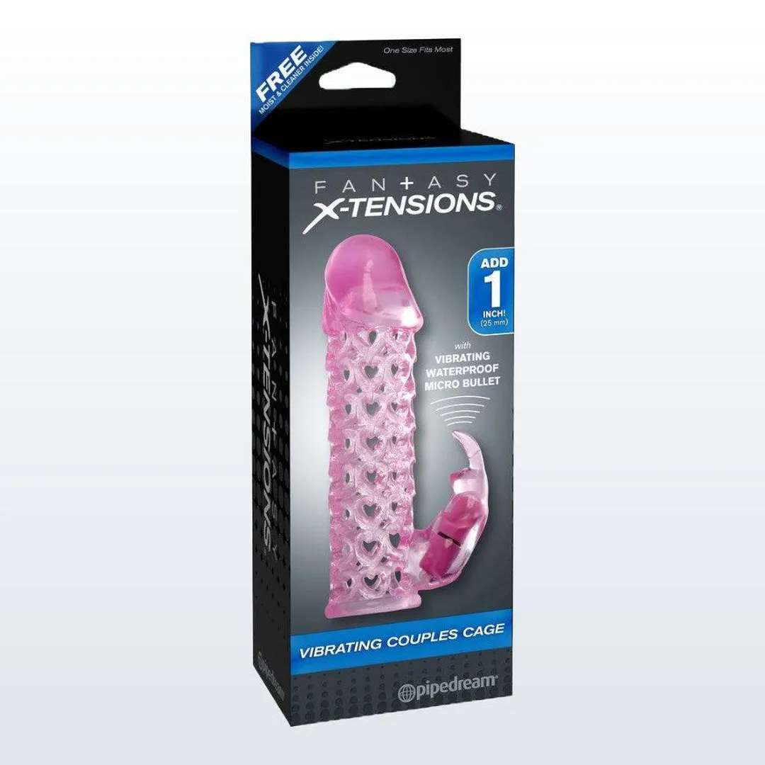 Fantasy X-Tensions Vibrating Couples Cage Penis Extension Sleeve