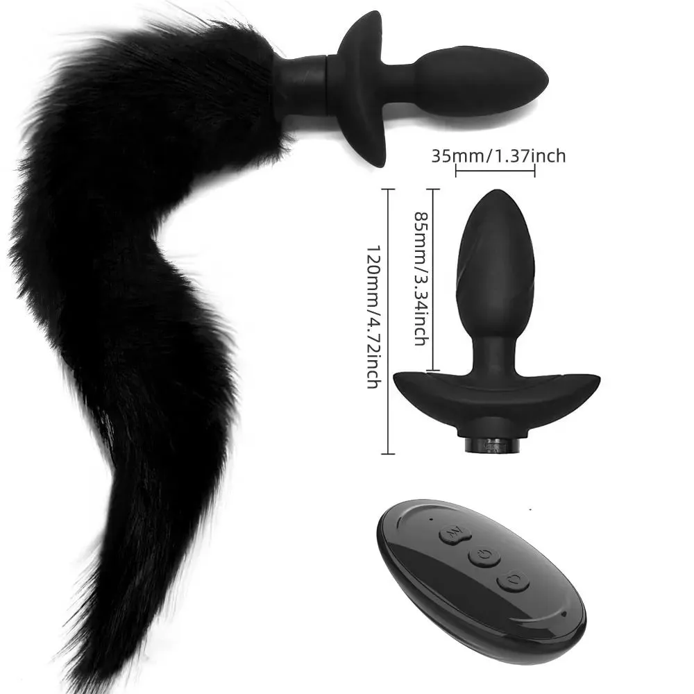 Fox Tail Butt Plug - Remote Control Vibrating Anal Plug Rotating Prostate Milk
