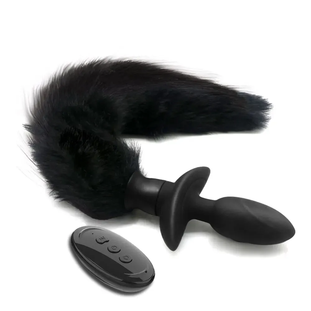 Fox Tail Butt Plug - Remote Control Vibrating Anal Plug Rotating Prostate Milk
