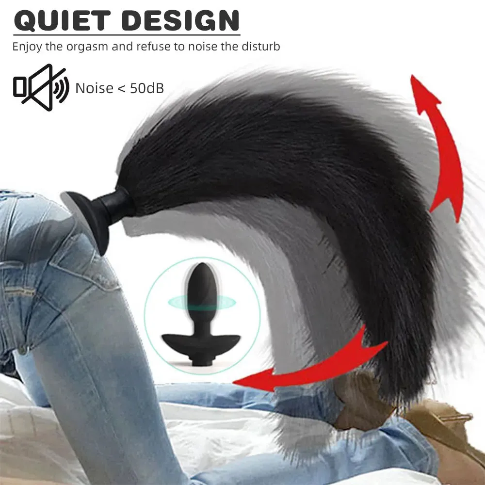 Fox Tail Butt Plug - Remote Control Vibrating Anal Plug Rotating Prostate Milk