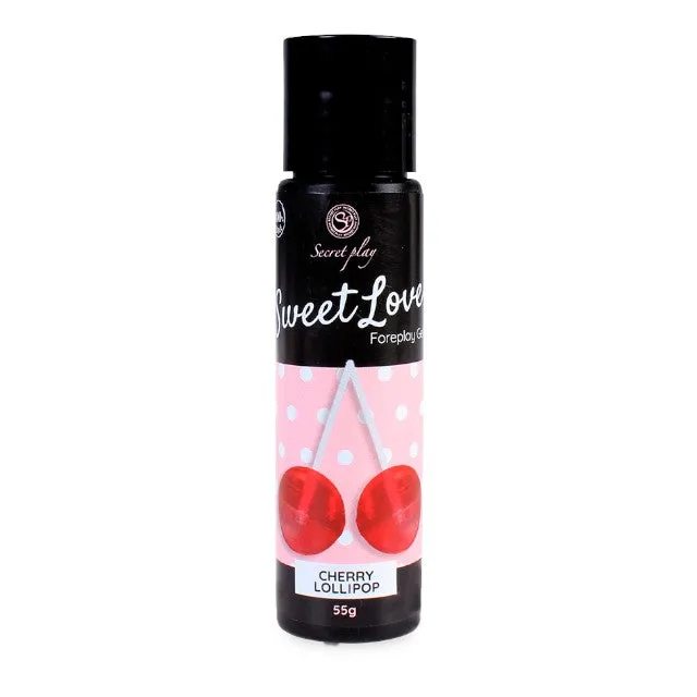 Gel intim comestibil SECRET PLAY Sweet Love - Cherry Lollypop. cu aromă de acadea cu cireșe. 55 gr