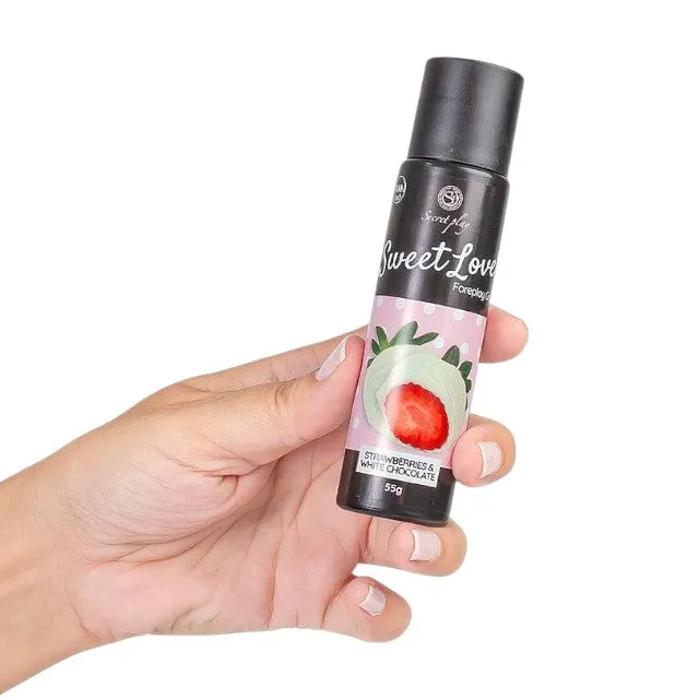 Gel intim comestibil SECRET PLAY Sweet Love - Chocolate Strawberry. cu aromă de căpșuni și ciocolată. 55 gr
