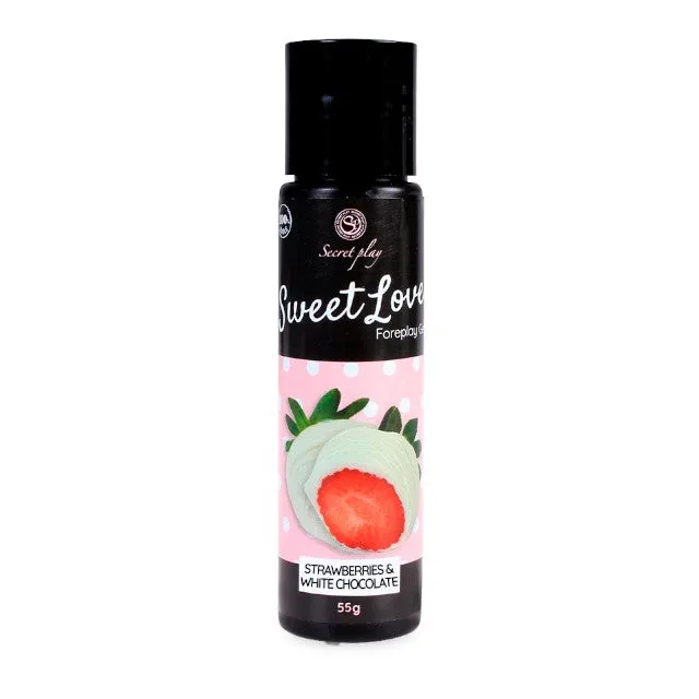 Gel intim comestibil SECRET PLAY Sweet Love - Chocolate Strawberry. cu aromă de căpșuni și ciocolată. 55 gr