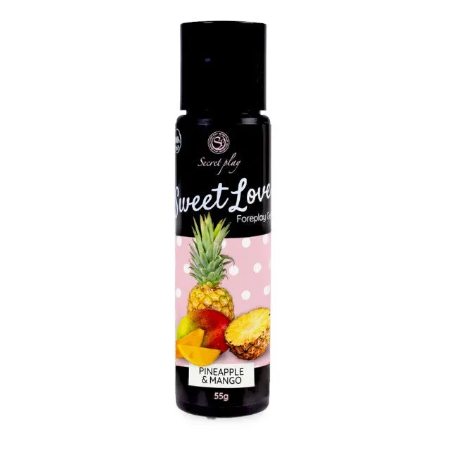 Gel intim comestibil SECRET PLAY Sweet Love - Pineapple & Mango. cu aromă de ananas și mango. 55 gr