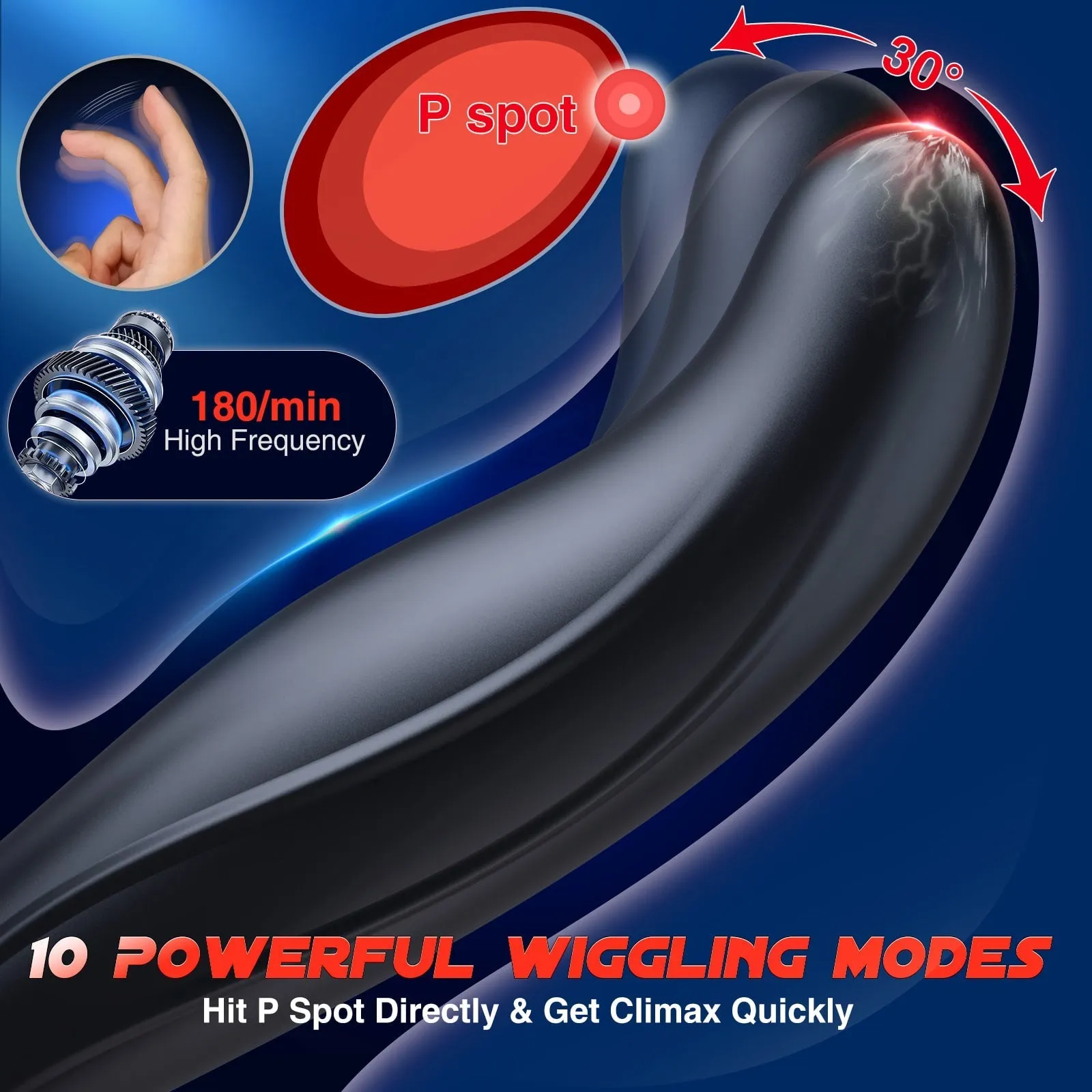 Giddy | 5 in 1 Thrusting & Vibrating Anal Vibrator Butt Plug with Cock Ring