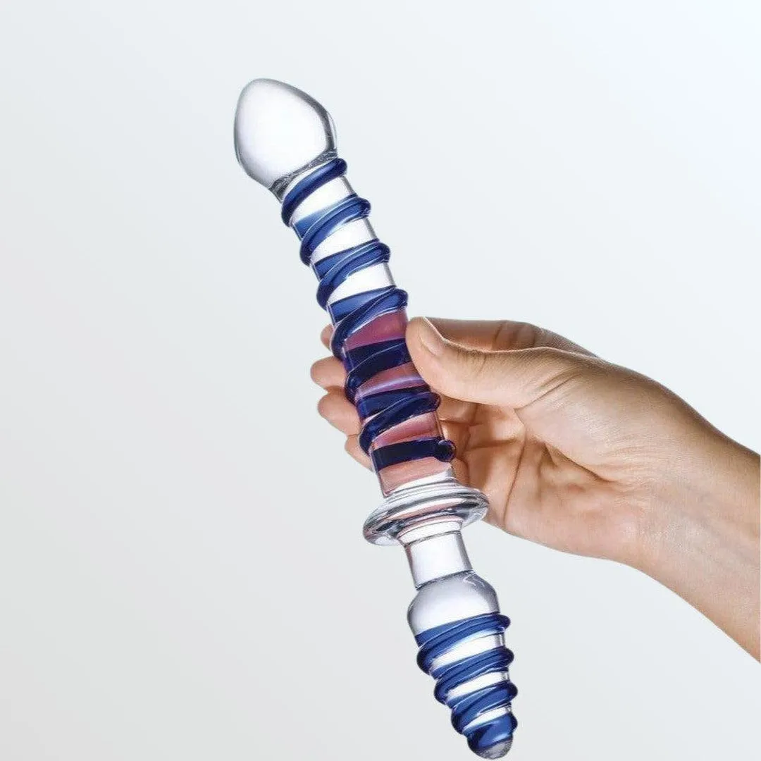 Gläs Mr. Swirly 10 Glass Double Ended Dildo & Butt Plug