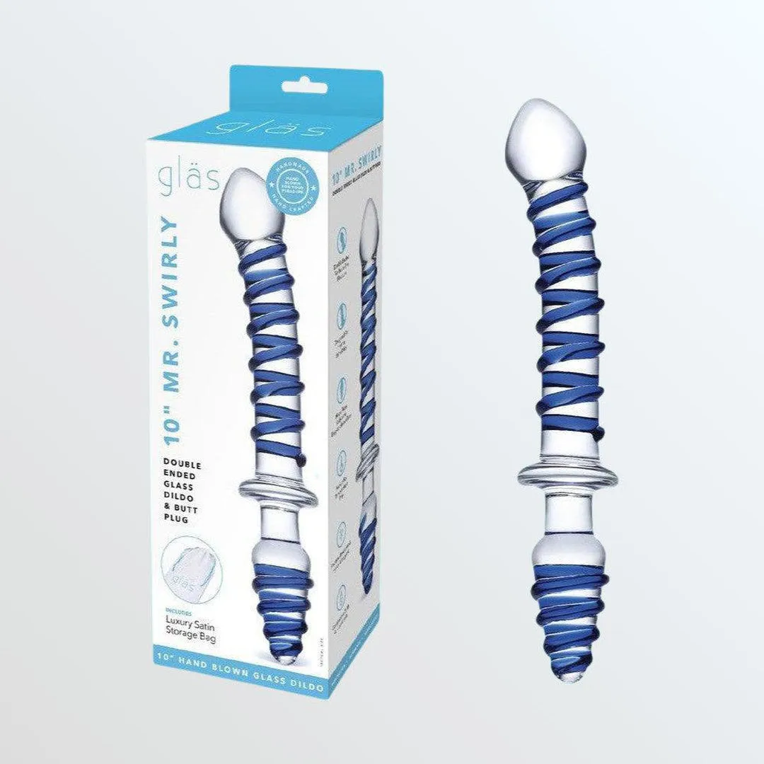 Gläs Mr. Swirly 10 Glass Double Ended Dildo & Butt Plug