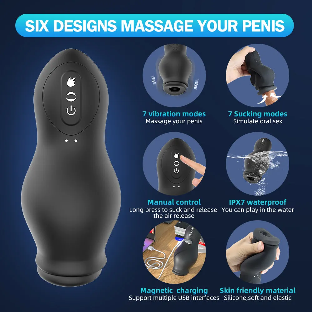 Handheld Blowjob Male Masturbator - Vacuum Sucking Penis Masturbation Vibrator Sex Toys for Men