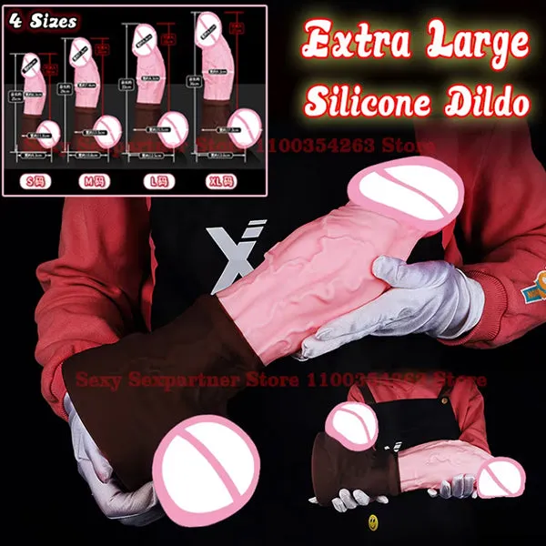 Huge Dildo Large Butt Plug Prostate Massager - Big Testicle Suction Cup Realistic Anal Sex Toys