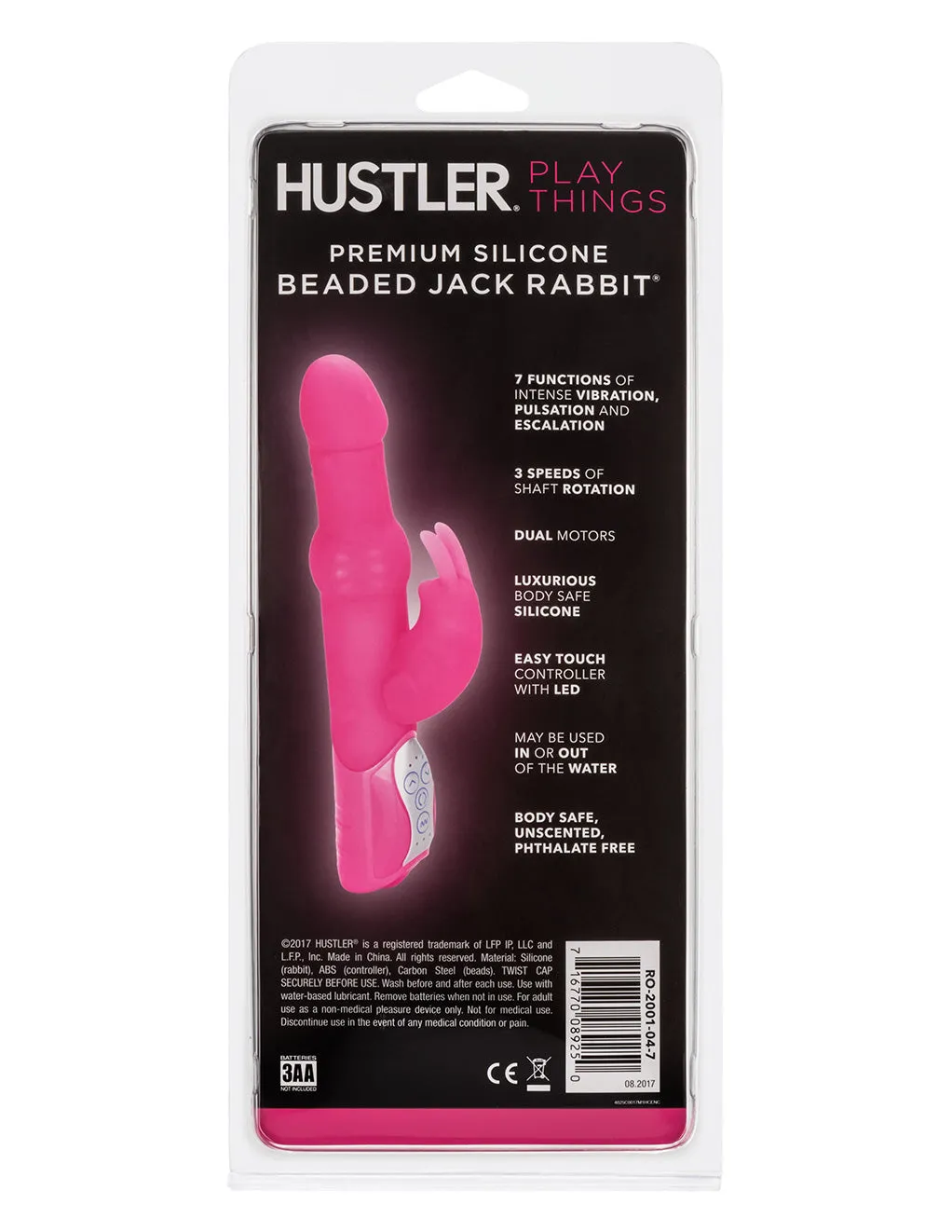 HUSTLER® Playthings Premium Silicone Beaded Jack Rabbit