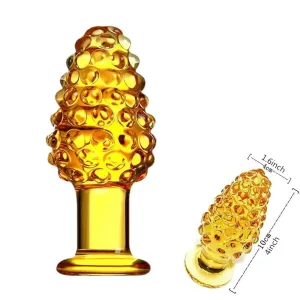 ICICLES Fetish Glass Butt Thriller | Yellow | Hand Blown | Textured