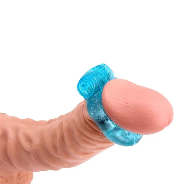 Inel vibrator CHISA. pentru penis și stimularea clitorisului. 1.8 cm diametru. material flexibil. albastru. CN-101663431