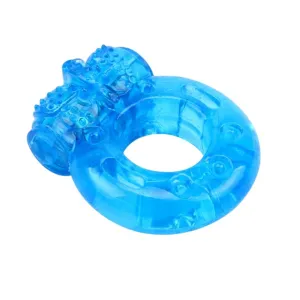 Inel vibrator CHISA. pentru penis și stimularea clitorisului. 1.8 cm diametru. material flexibil. albastru. CN-101663431