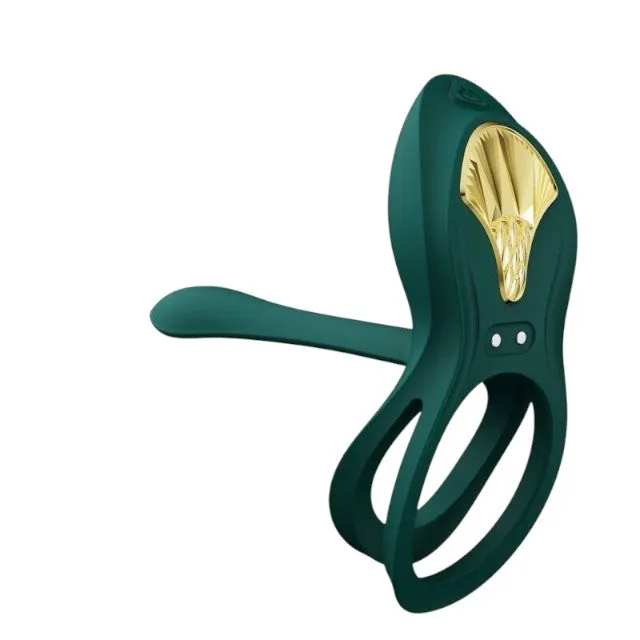 Inel vibrator pentru penis ZALO BAYEK. control prin telecomandă. 8 funcții de vibrație. din silicon moale. verde smarald
