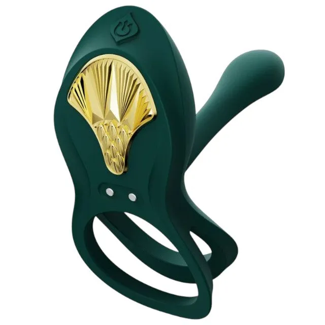 Inel vibrator pentru penis ZALO BAYEK. control prin telecomandă. 8 funcții de vibrație. din silicon moale. verde smarald