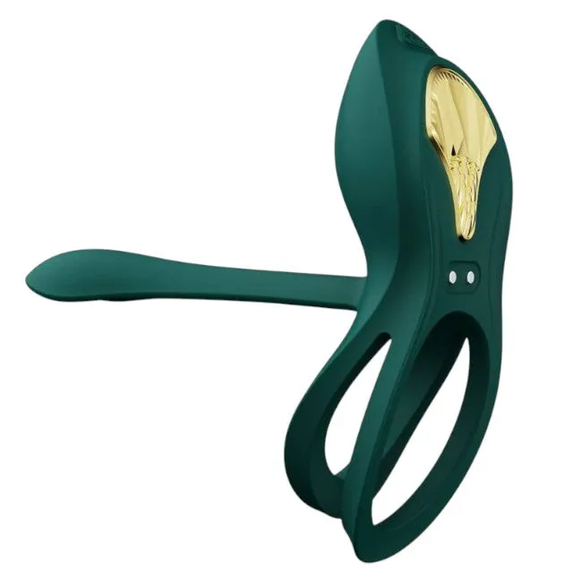 Inel vibrator pentru penis ZALO BAYEK. control prin telecomandă. 8 funcții de vibrație. din silicon moale. verde smarald