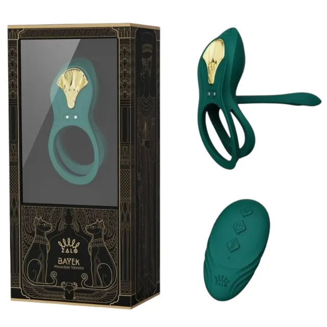 Inel vibrator pentru penis ZALO BAYEK. control prin telecomandă. 8 funcții de vibrație. din silicon moale. verde smarald
