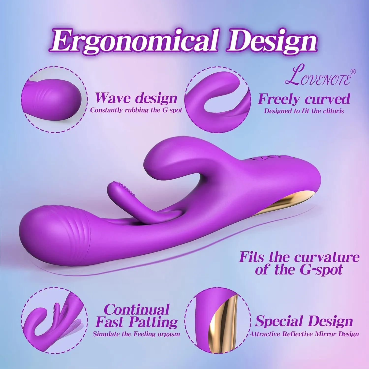 Inspire Tongue Flicking Rabbit vibrator | G-Spot Massager | USB | Purple