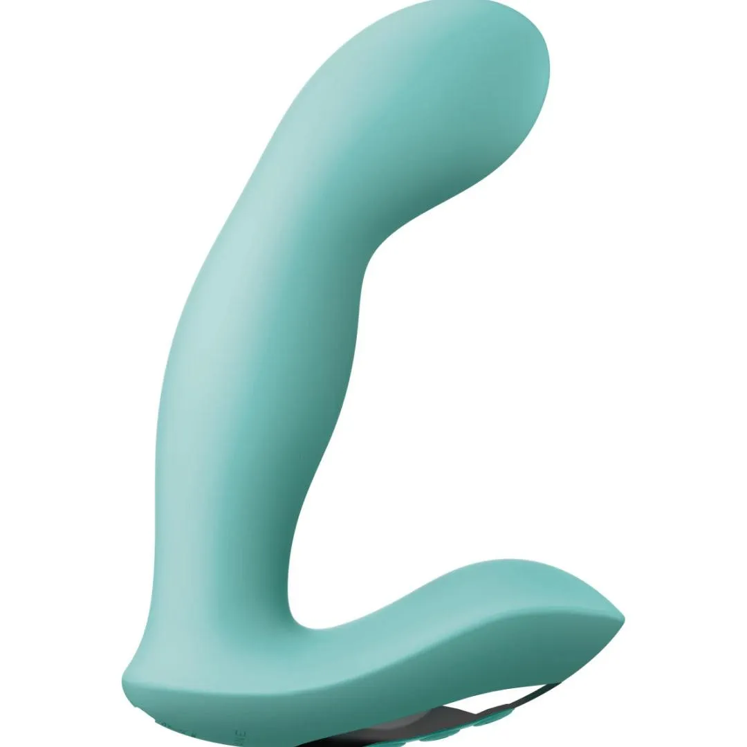 Jimmyjane Pulsus Hands-Free G-Spot & Prostate Fingering Vibrator with Remote - Teal (Damaged Box)