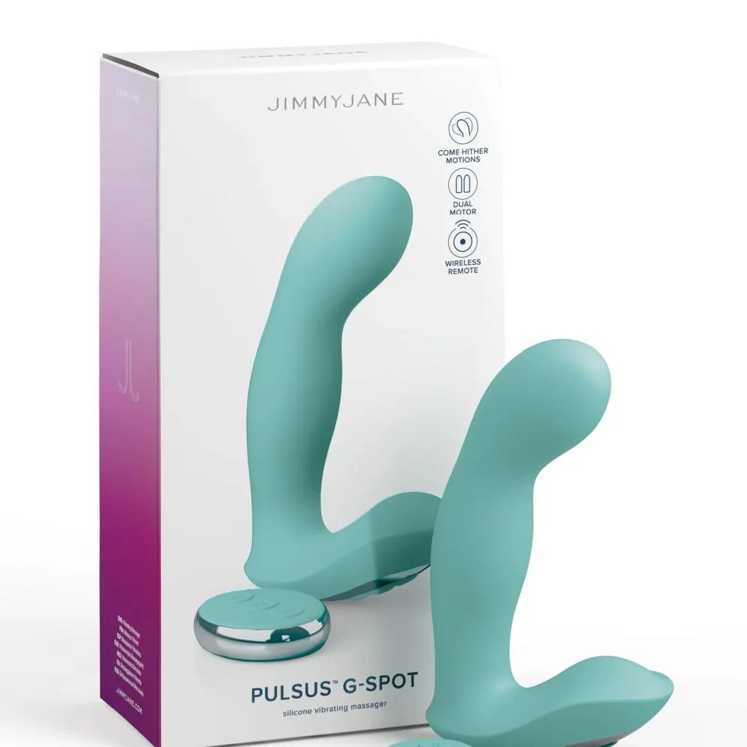 Jimmyjane Pulsus Hands-Free G-Spot & Prostate Fingering Vibrator with Remote - Teal (Damaged Box)