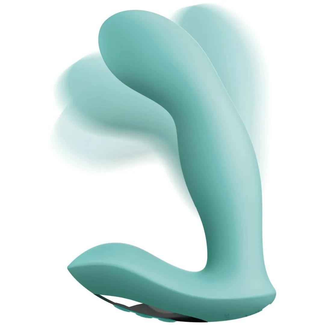 Jimmyjane Pulsus Hands-Free G-Spot & Prostate Fingering Vibrator with Remote - Teal (Damaged Box)