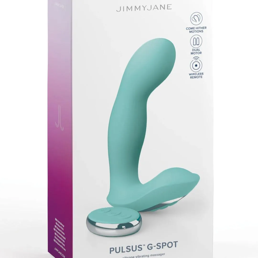 Jimmyjane Pulsus Hands-Free G-Spot & Prostate Fingering Vibrator with Remote - Teal (Damaged Box)