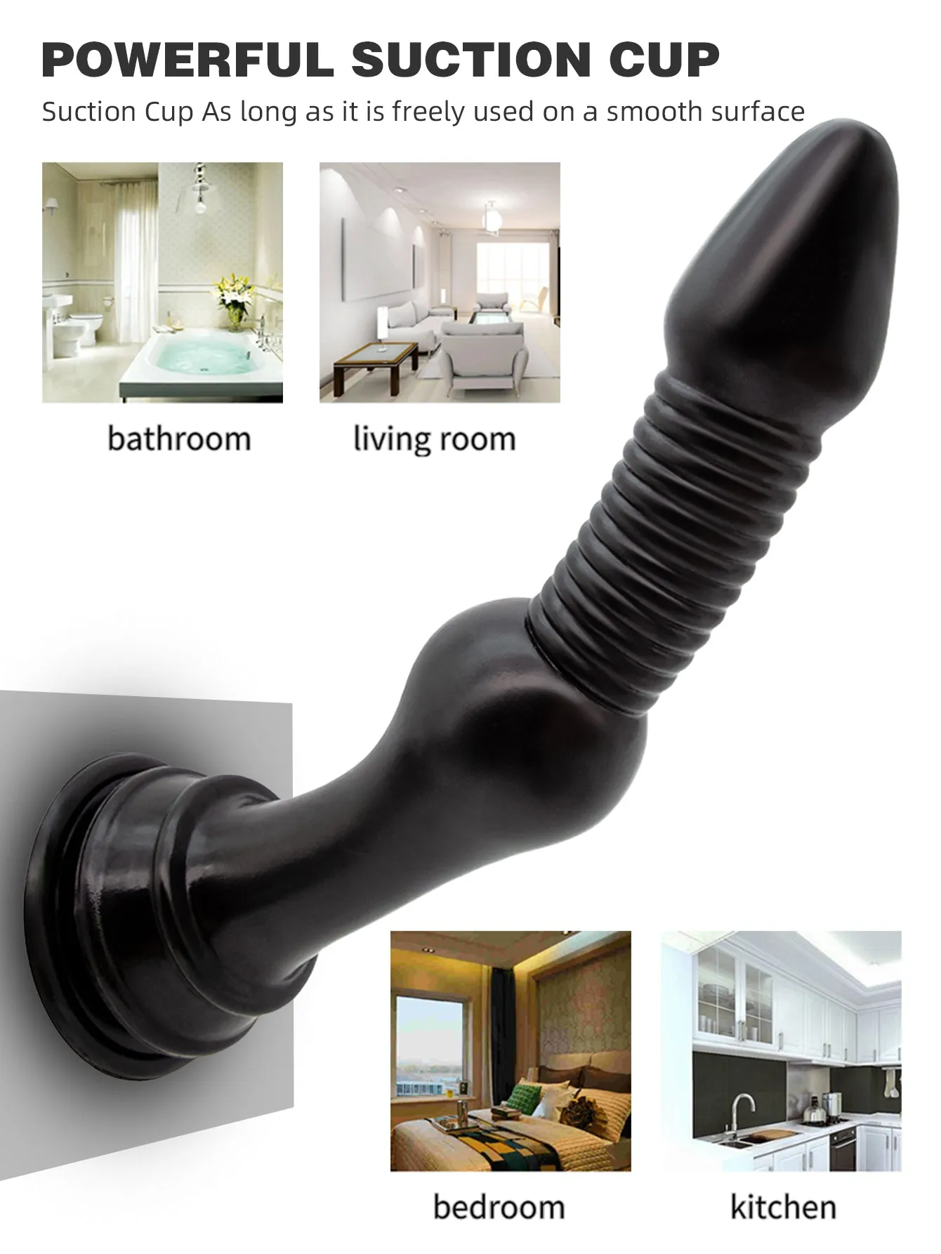 Large Threads Anal Dildos - 11.8-inch Huge Black Dildos Sex Toys for Women Men
