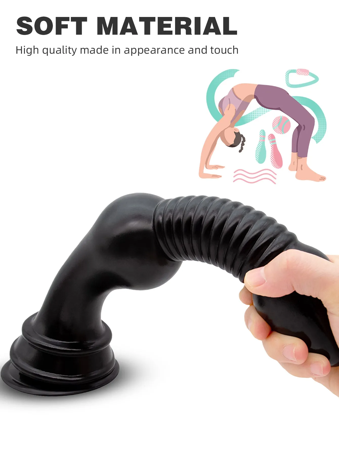 Large Threads Anal Dildos - 11.8-inch Huge Black Dildos Sex Toys for Women Men
