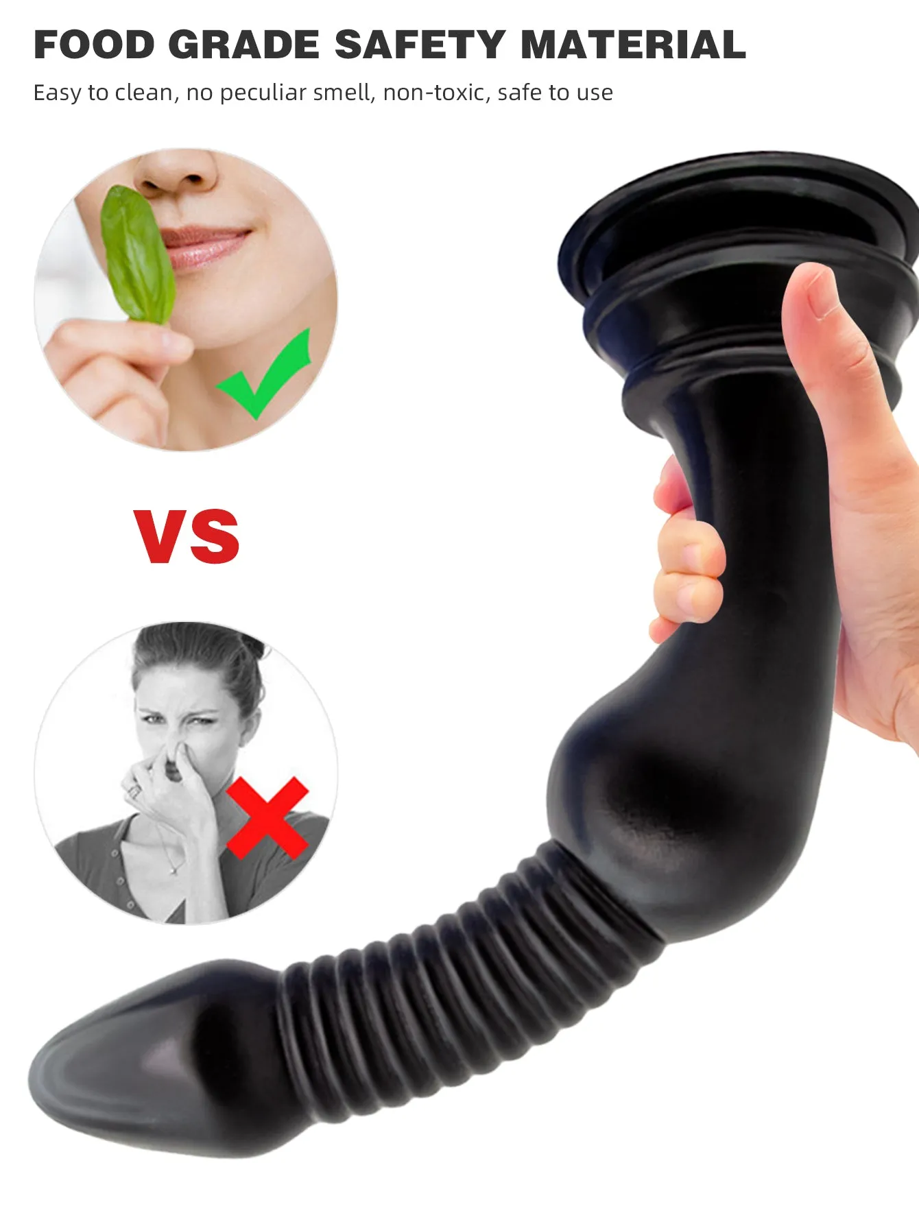 Large Threads Anal Dildos - 11.8-inch Huge Black Dildos Sex Toys for Women Men