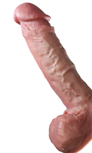 Lifelike XXL 9.8 Silicone Dildo | Mushroom Head  Nude | Suction Cup | Free Satin Bag